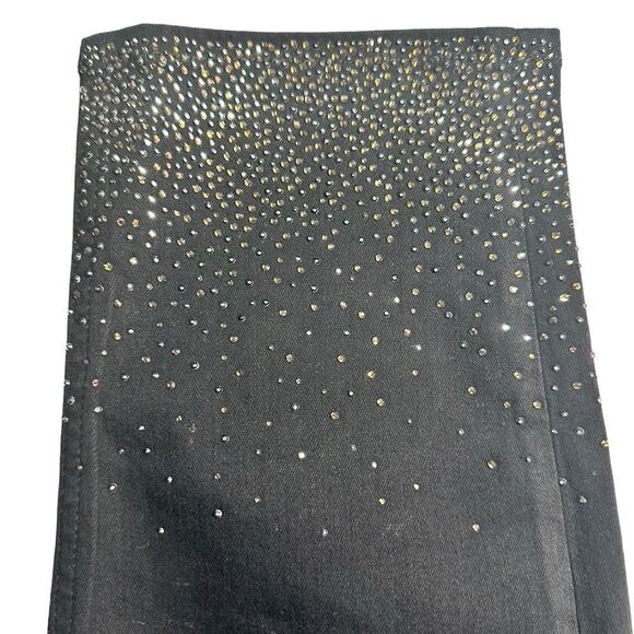 NWT Jen7  Women’s Plus Size Black Crop Pants with Hem Embellishment- Size 18 - Picture 5 of 8